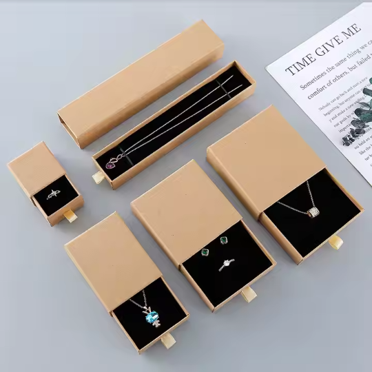 Brown kraft jewelry gift box packaging